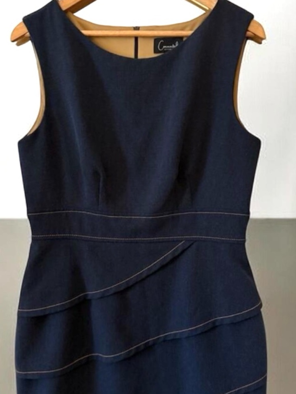 Connected Apparel Navy Sheath Dress Size 12 - Picture 7 of 7